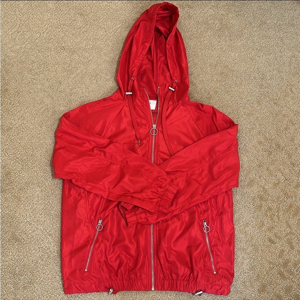 Red utility / windbreaker jacket